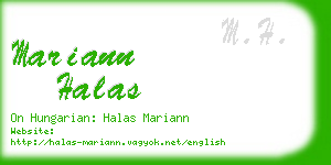 mariann halas business card